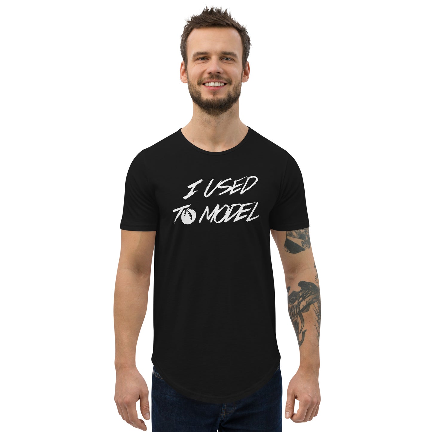 I Used To Model - Men's Curved Hem T-Shirt