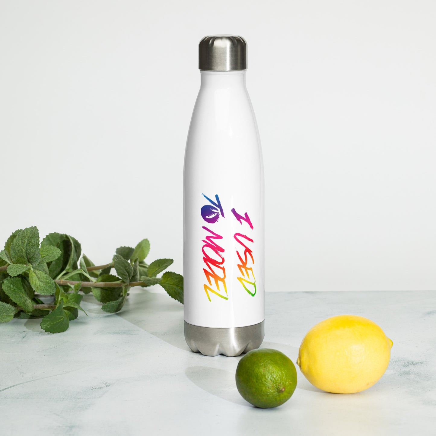 I Used To Model - White Stainless Steel Water Bottle